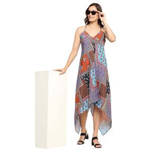 Vestido de verano de diseño personalizado elegante con decoraciones de cremallera Estampado floral múltiple Acampanado y ajustado para ocasiones de Club Suministro ODM - Product Image 1