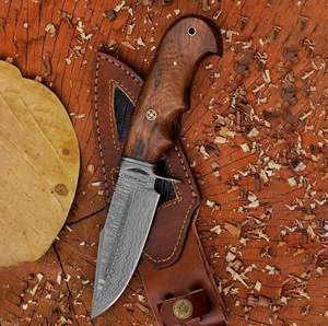 Hot Seller Customized Handmade Damascus <b>Steel</b> Hunting Knife Wooden Handle Camping Survival Bushcraft High Quality with Sheaths - Product Image 3