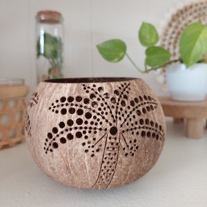 Portavelas decorativas de cáscaras de coco centro de mesa para mesa de boda al por mayor portavelas de luz de té tazas de coco - Product Image 2