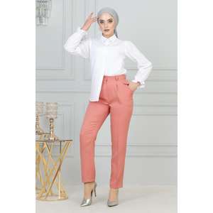 Pantalon Harem Décontracté Taille Haute Respirant Doux Taille XL Couleur Unie Longueur Midi Coupe Droite 100% Coton Idéal Bureau - Product Image 1