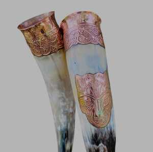 Tasse en corne de buffle faite à la main de qualité supérieure artisanat naturel pour la bière et le café corne à boire Viking polie d'Inde meilleur prix - Product Image 2