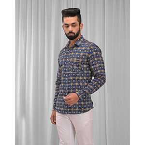 Camisa Casual de Algodón con Estampado Floral para Hombre, con Mangas Largas y Cuello Alto, 100% Transpirable, Tela Popelina y Oxford, ODM OEM - Product Image 5