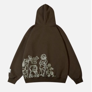 Sudadera con capucha con estampado gráfico personalizado para hombres y mujeres, ropa de calle de lana francesa para uso en ropa - Product Image 6