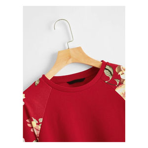 Sweat-shirt à col rond à imprimé floral pour femmes de qualité supérieure avec conception de logo personnalisé Technique de lavage à l'acide pour l'hiver - Product Image 4