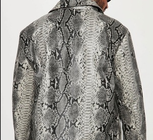 Survêtement homme imprimé serpent, manches longues, fermeture éclair, tenue streetwear, coupe classique, motif animal, matière polyester, automne - Product Image 2