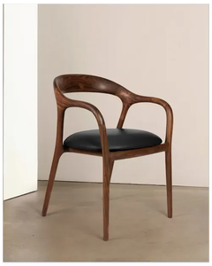 Chaise de salle à manger italienne moderne en bois massif avec dossier croisé Design minimaliste pour salle à manger hôtel chambre salon cuisine restaurant utilisation - Product Image 2