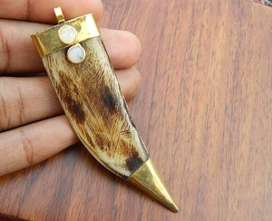 Colgante de joyería de cuerno chapado de calidad superior al mejor precio, venta exclusiva, dijes de piedra de última moda de glowin fashion - Product Image 3