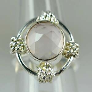 925 Sterling Silver Handmade <b>Ring</b> with Round Cut Rose <b>Quartz</b> Boho Style January Birthstone Jewelry Perfect Gift for Her Birthday - Product Image 6