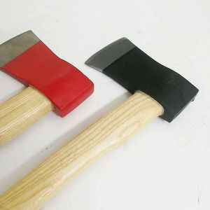 Hache à manche revêtu en acier au carbone, avec logo personnalisable, emballage plastique/carton, bois naturel, 1250g, livraison rapide, haches rouges en bois - Product Image 2