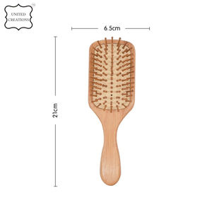 Brosse à cheveux en bambou avec logo personnalisé peigne à queue de rat pour hommes femmes brosse à cheveux démêlante naturelle rendre les cheveux lisses massage du cuir chevelu - Product Image 3