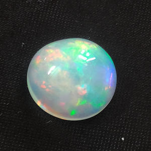 Natural etíope 12,5x11,5mm cabujón ovalado 4.45cts piedra preciosa de fuego blanco joyería de ópalo de fuego completo genuino piedras preciosas de cabina suelta" - Product Image 1