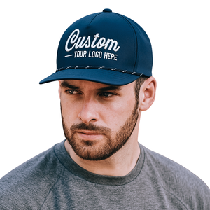 Chapeau de broderie personnalisé de haute qualité 5 panneaux Sports Gorras Casquette de baseball tissu imperméable personnalisé Golf bord incurvé avec corde - Product Image 5