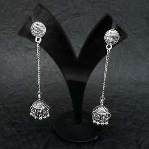 "Oxidised CHAIN jhumki ต่างหูแฟชั่นลดลง-1314594" - Product Image 1