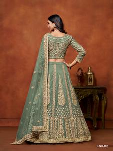 Lehenga choli ชุดงานแต่งงานที่หลากหลายใหม่ดูสง่างาม - Product Image 5