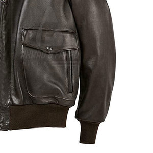 Chaqueta de Cuero Clásica para Hombre con Forro de Borrego, Logotipo Frontal, Ecológica, Cálida, para Uso Diario en Invierno - Product Image 6