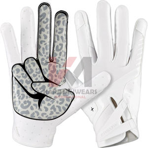 Gants de football américain de haute qualité avec paume en silicone super adhérente, logo personnalisé, gants de rugby pour temps froid en extérieur - Product Image 1
