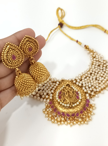 Evellene International Imitation <b>Jewellery</b> Set Pastel Earrings Diamond <b>Jewellery</b> India <b>Artificial</b> Accessories Pearl Necklace Set - Product Image 2