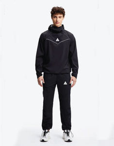 Conjunto de 2 Piezas de Ropa Deportiva de Invierno para Hombre y Mujer, Chaqueta Cortavientos de Nailon de Talla Grande, Sudadera con Capucha y Pantalones Jogger, Estilo Urbano, Color Negro, Logotipo Personalizado, Impermeable - Product Image 6