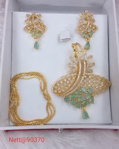 Conjunto clásico de collar y aretes AD para mujer, ideal para funciones de boda, ropa tradicional y trajes de fiesta - Product Image 5