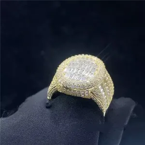 Bague de fiançailles en diamant Moissanite Premium pour hommes et femmes bague plaquée or véritable 18 carats pour bijoux de mode unisexe - Product Image 1