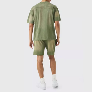 ONEAPEX 2026 คอลเลคชั่นใหม่ ชุดลำลองฤดูร้อน แห้งเร็ว เสื้อยืดและกางเกงขาสั้นผู้ชาย 2 ชิ้น ผ้าฝ้าย 100% 300 กรัม ผลิตในปากีสถาน - Product Image 3