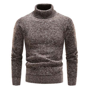 Pull à col roulé pour hommes, tricot classique, pull chaud pour l'hiver, mode douce, coupe ajustée, décontracté, manches longues, élégant et respirant - Product Image 2