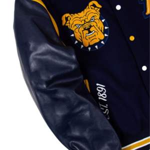 Veste AT élégante et stylée, design varsity de haute qualité avec corps en laine véritable et manches en cuir pour l'hiver - Product Image 3