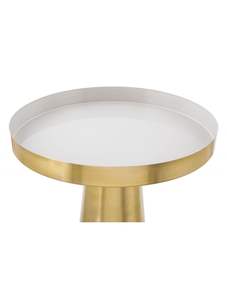 Gold Plated Round Metal Coffee <b>Side</b> <b>Table</b> Modern Design for Your Living Room or <b>Lounge</b> Space - Product Image 4