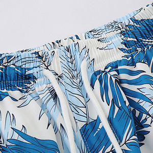 Nuevos pantalones cortos deportivos con cintura elástica 70% algodón 30% poliéster reciclado corto de verano con patrón decorado en el RRI-MS-22 - Product Image 1