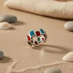 Anillo de Plata 925 con Múltiples Piedras para Mujer, Joyería Elegante con Piedras Preciosas - Product Image 1