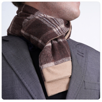 Bufanda de Invierno de Seda Artificial Estampada Dobby para Hombre, Hecha en Turquía