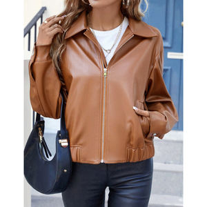 Nouvelle arrivée Veste en cuir véritable pour femmes Tricotée Personnalisable Quantité en gros Prix de gros Veste en cuir pour femmes - Product Image 3