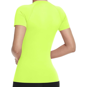 Women's <b>Neon</b> Green Short Sleeve Crew Neck T-Shirt Slim Fit Quick Dry Sporty Knitted Polyester Spring Summer Workout <b>Top</b> - Product Image 6