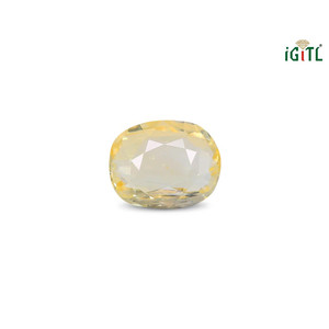 Saphir Jaune Naturel de 2,77 Carats (Pukhraj) - Pierre Précieuse Facettée Taille Émeraude - Product Image 1