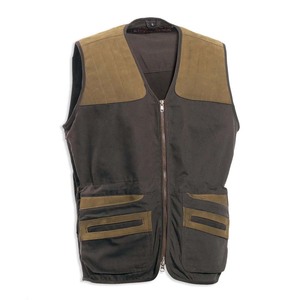 Gilet de chasse en polyester 100% extensible et résistant, col en V, grande poche, logo personnalisé, gilet de tir - Product Image 4
