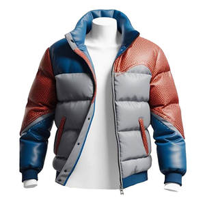 Vente en gros de blouson à bulles d'hiver personnalisable de haute qualité, blouson bouffant brillant avec rembourrage chaud, col à capuche, toile avec logo sur le devant - Product Image 2