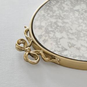 Bandeja ovalada con asa de lazo de Metal Vintage, bandeja decorativa con espejo para joyería y tocador - Product Image 5