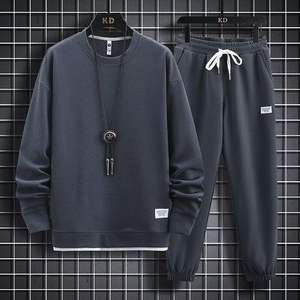 Wholesale High Quality French Terry Solid Casual Tracksuits Customized Cotton Sweatpants Hoodie Sets Men Streetwear Logo Quick - Product Image 4