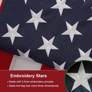 Mega 30x60 Ft Outdoor Luxury Embroidered American Flag Stars Roped Heading Double Stitched Sewn Stripes Heavy Duty Nylon <b>Banners</b> - Product Image 2