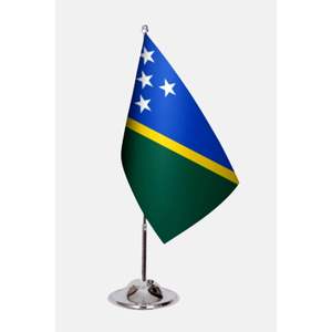 Drapeaux de bureau des Îles Salomon, style fanion, mât en aluminium, drapeau numérique en nylon, polyester, vinyle, pour affichage, automobile, assurance, éducation - Product Image 1