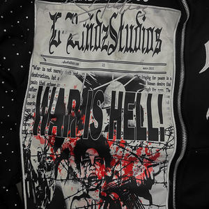 Sudadera con capucha y parche con apliques bordados desgastados para hombre con etiqueta privada del fabricante personalizado, ropa de calle de felpa francesa para invierno - Product Image 3