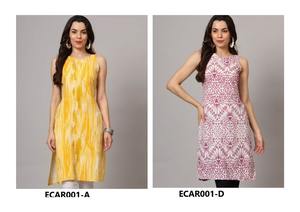 Kurti de rayón de algodón étnico de moda para mujer Top ligero indo-occidental Ideal para trajes de verano y estilo informal - Product Image 5