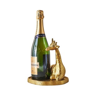 Soporte de botella de vino de jirafa dorada de lujo, escultura decorativa de animales de latón, soporte de champán, Decoración de mesa única para el hogar y el Bar - Product Image 1
