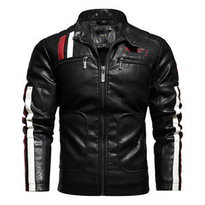 Veste en cuir transfrontalière pour hommes 2024 nouveau manteau en cuir PU pour hommes vêtements de moto grande taille vestes pour hommes pour l'hiver - Product Image 1