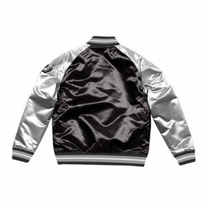Veste bomber universitaire en satin polyester/coton sur mesure en gros, unisexe, décontractée, d'hiver, à capuche, logo frontal, imperméable - Product Image 4