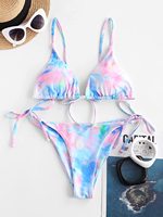 Bikini Segitiga Mini Micro String Berpayet Bulu Paisley Wanita Logo Kustom Berkualitas Tinggi Set Seksi Grosir