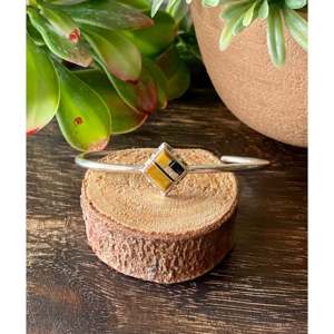 Navajo Handmade Multi-Stone & Sterling Silver Inlaid Fashion Cuff Bracelet - Product Image 1