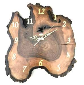 Reloj de pared de madera Natural de nuevo diseño más vendido, reloj de pared decorativo para el hogar de madera cortada Natural hecho a mano personalizado a la venta - Product Image 1