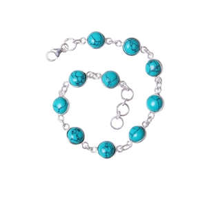 925 estampado sólido diseñador regalo de boda joyería de la mejor calidad 925 plata esterlina hecha a mano piedra preciosa turquesa Spinner pulsera - Product Image 1