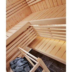 Alder Aspen 10-Person Traditional Corner Entry Indoor <b>Sauna</b> Room with Dry <b>Steam</b> Function 1-Year Warranty - Product Image 3